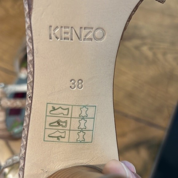 KENZO Water Snakeskin Animal Print Sandal Heels Women’s FR Sz. 38/ US 6.5 - Picture 9 of 10